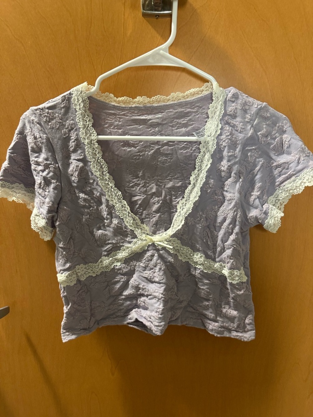 Urban Outfitters Lace Trim Top in Lavender
